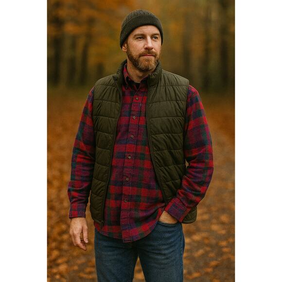 VTG LOBO by Pendleton SZ XL Cotton Wool Flannel Shirt Red Purple Blue Green - Picture 2 of 7